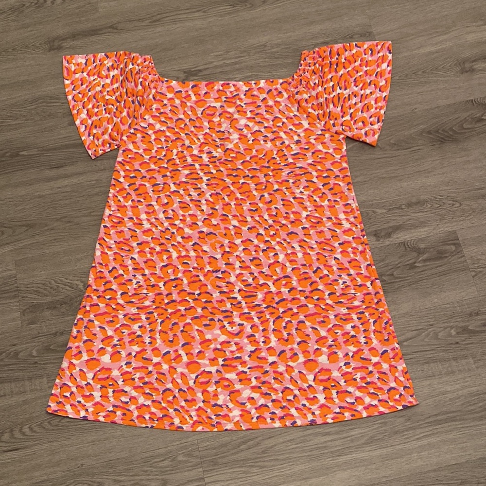 West Loop Animal Print Orange Dress Size L